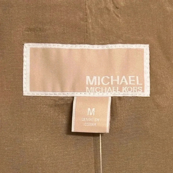 NWT $299 Michael Kors Designer Women’s Dark Camel Trench Coat Jacket Medium - Picture 15 of 15